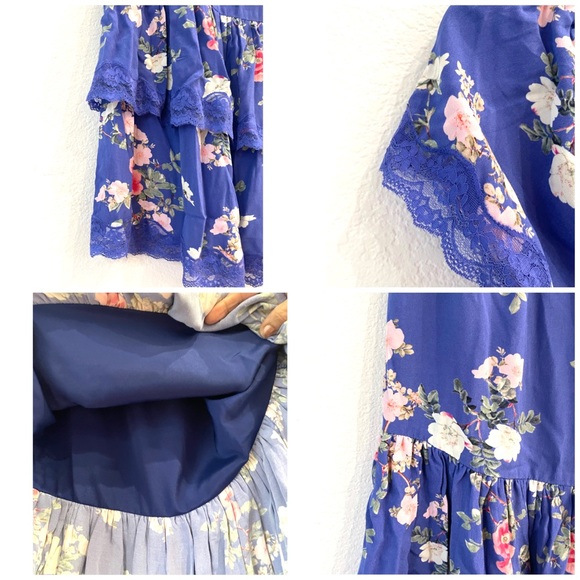 NWT Lovers + Friends Elouise Off Shoulder Floral Midi Dress - Picture 9 of 13